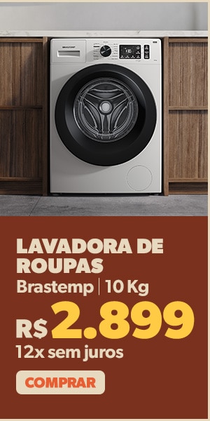 Lavadora de Roupas Brastemp por R$ 2.899 12x sem juros.